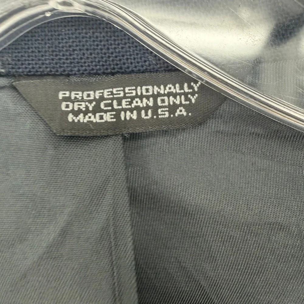 Hunt Valley Blazer Mens 46R Navy Blue Gold Crest Button USA Preppy Ivy Sport